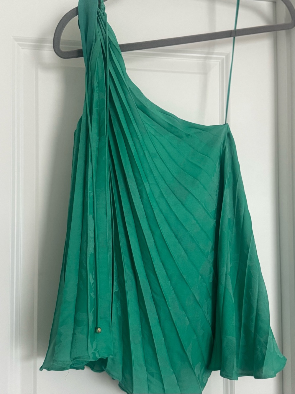 Banana Republic One-Shoulder Pleated Green Cocktail Dress